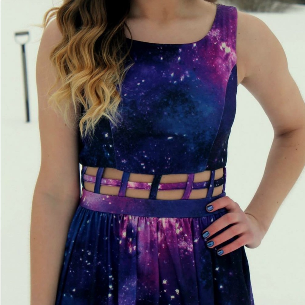 Forever 21 Galaxy Cutout Dress